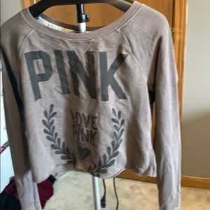 Gray crop top from pink